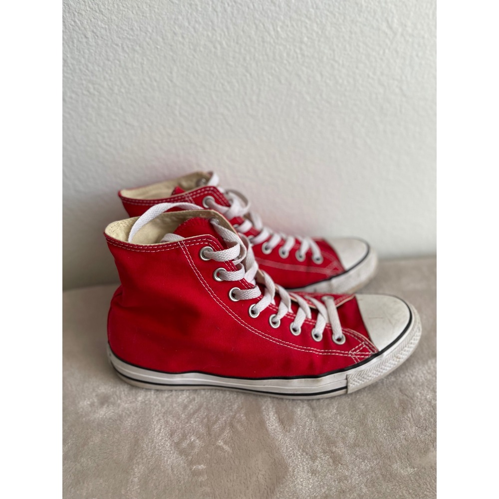 Converse Chuck Taylor All Star High Top Red Canvas Sneakers Men's Shoes Unisex